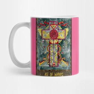 Ace of Wands. Magic Gate Tarot Card Design. Mug